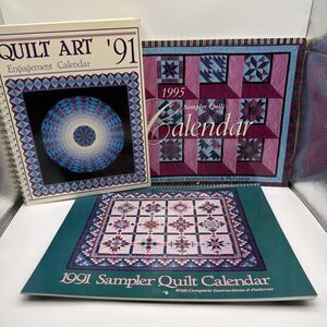 Sampler Quilt Calendar 1991 & 1995 Oxmoor House Quilt Art Engagement Calendar 91